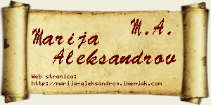 Marija Aleksandrov vizit kartica
